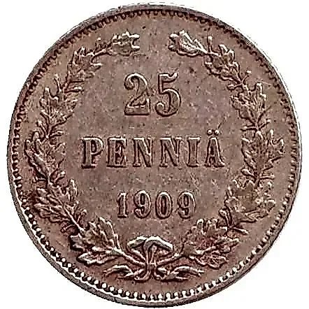 25 пенни 1909, L — 1
