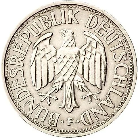 2 Marks 1951, F, Mint Mark: "F" - Stuttgart [Germany] — 1