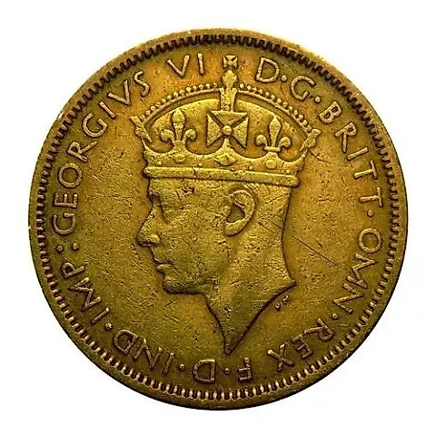 1 Shilling 1945, KN, mint mark: "KN" - Kings Norton Metal, Birmingham [British West Africa] — 1