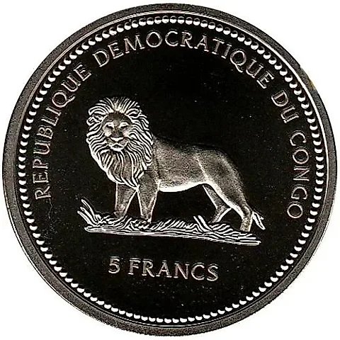 5 Francs 2000, Wildlife Protection - Toucan [Democratic Republic of the Congo] — 1
