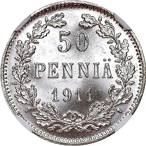 50 Penniä 1911, L — 1