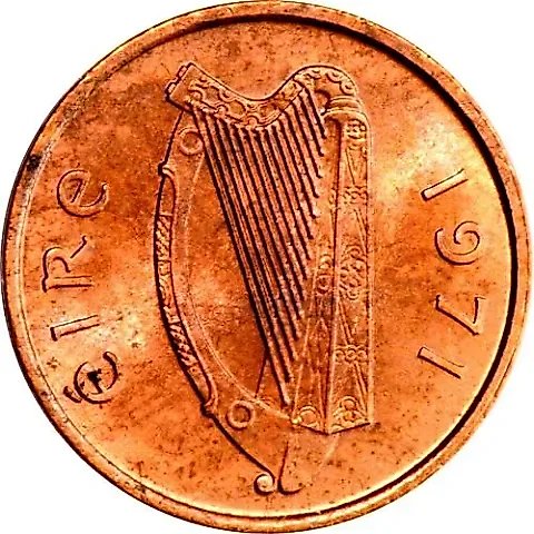 ½ Penny 1971-1986 [Ireland] — 1