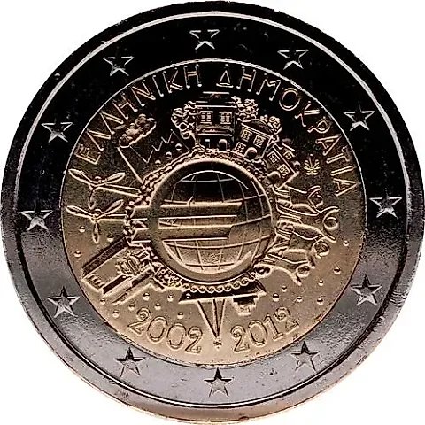 2 Euro 2012, 10 Years of Euro Banknotes [Greece] — 1