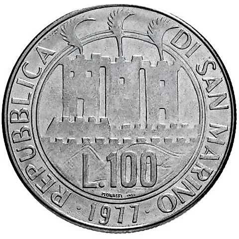100 лир 1977, рыба [Сан-Марино] — 1