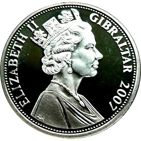 1 Crown 2007, 60th Wedding Anniversary of Queen Elizabeth II and Prince Philip /Royal Carriage/ [Gibraltar] — 1