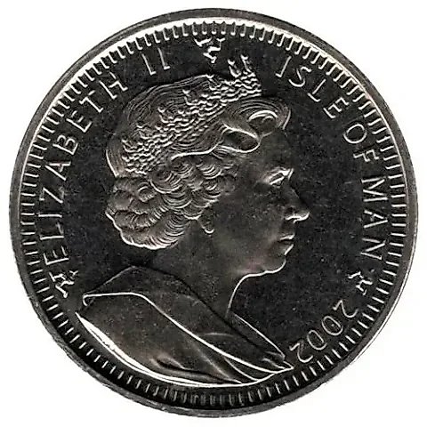 1 крона 2002, 50 лет правления Королевы Елизаветы II /шар и скипетр/ [Остров Мэн] — 1