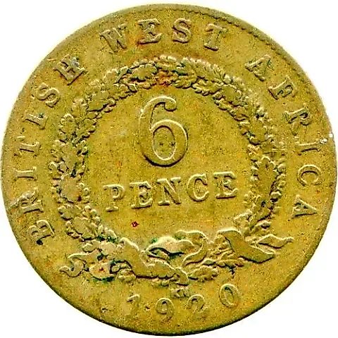 6 Pence 1920, Brass [British West Africa] — 2