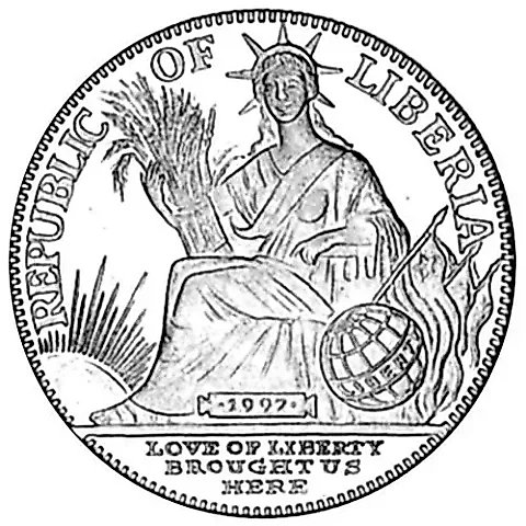 5 Dollars 1997, Chinese Zodiac - Year of the Monkey [Liberia] — 1