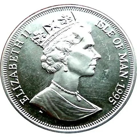 1 Crown 1995, Man in Flight - Abe and Kawachi [Isle of Man] — 1