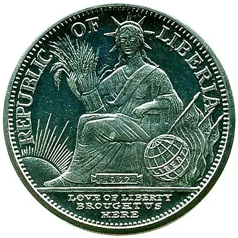5 Dollars 1997, Chinese Zodiac - Year of the Rat [Liberia] — 1