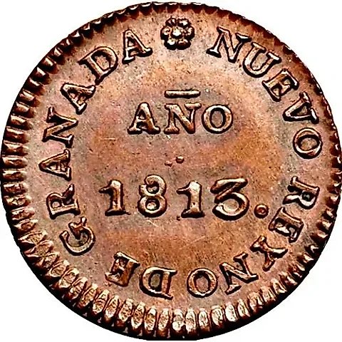 2 реала 1813, На аверсе надписи [Колумбия] — 1