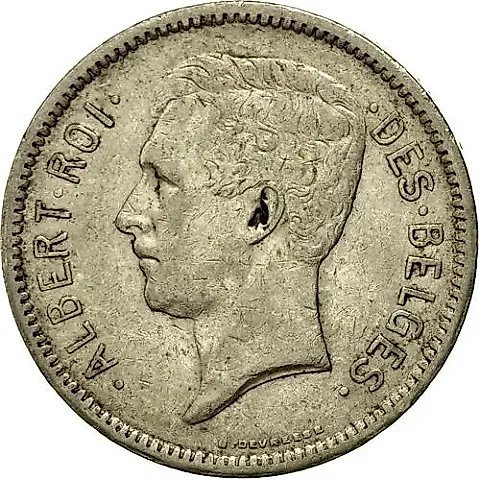 5 Francs 1933, French Inscription - 'ALBERT ROI DES BELGES' [Belgium] — 1