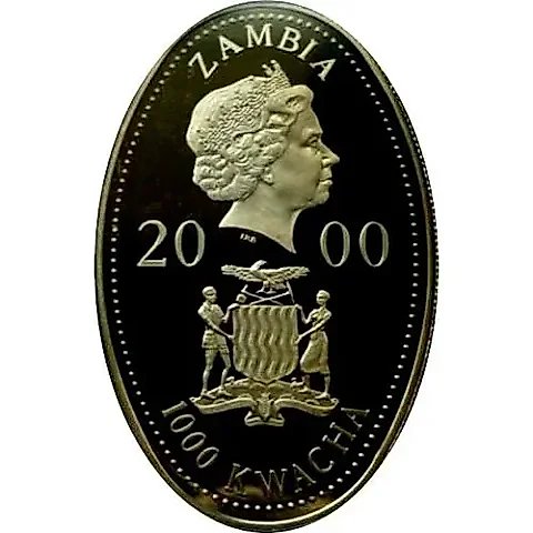 1000 квач 2000, 100 лет со дня рождения Королевы Елизаветы, Королевы-матери /Коронация 1937/ [Замбия] — 1