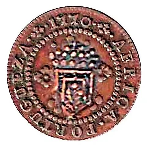 5 Reis 1770-1771, Counterstamped on V Reis [Angola] — 1