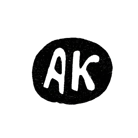 Master's Mark of Konstantinov Andrey - Malan'ino Village - Initials "AK" - 1898