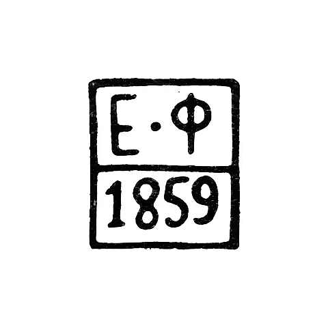 Клеймо пробирного мастера Ярославля - Федоров Егор - инициалы "Е-Ф" - 1859 г.