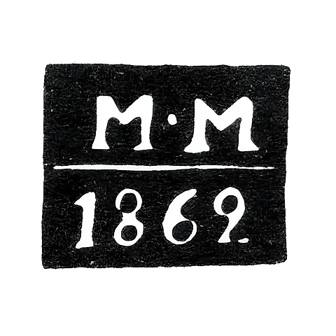 Клеймо неизвестного пробирного мастера Тарту - инициалы "М-М" - 1862 г.