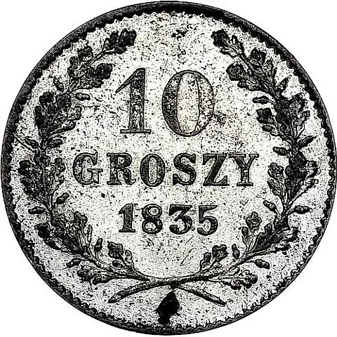 10 грошей 1835, WOLNE MIASTO KRAKOW — 1