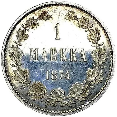 1 марка 1874, S — 1