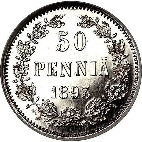 50 Penniä 1893, L — 1