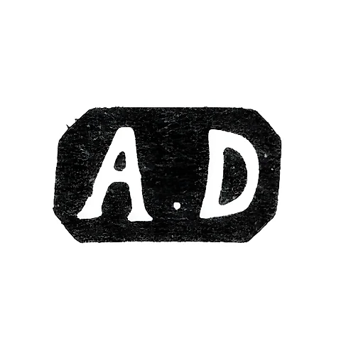 Клеймо мастера Дютерк Александр - Ленинград - инициалы "A.D" - 1786-1823 гг.