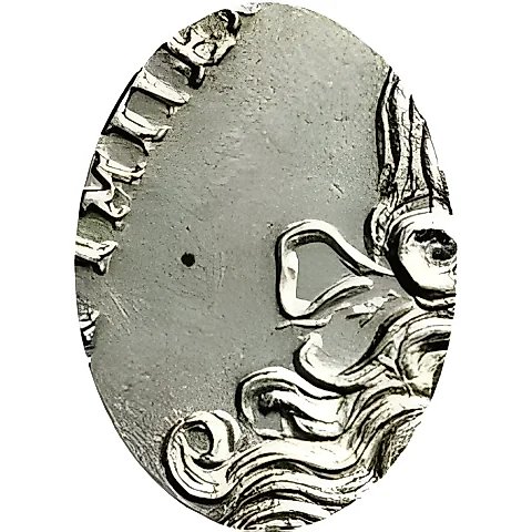 1 рубль 1728, тип 1727 года, с бантом у венка, голова разделяет надпись, ромбики разделяют надпись реверса
