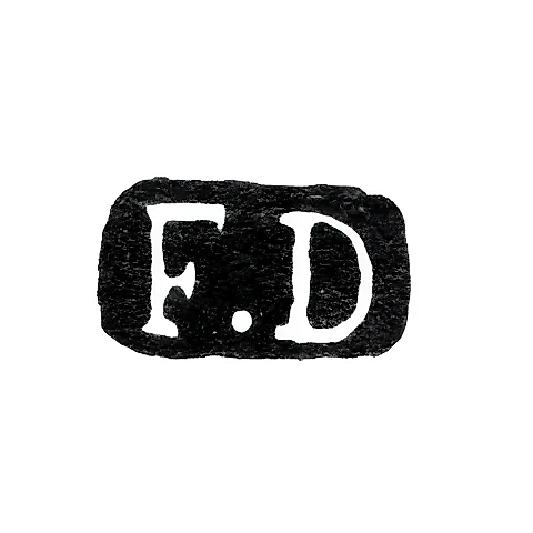 Клеймо мастера Древсен Иоганн Фридрих - Ленинград - инициалы "F.D"