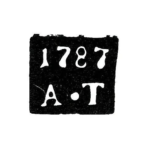 Клеймо пробирного мастера Москвы - Титов Андрей - инициалы "А-Т" - 1786-1798 гг.