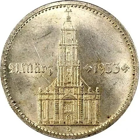 2 Reichsmark 1934, Potsdam Garrison Church [Germany / Third Reich] — 1