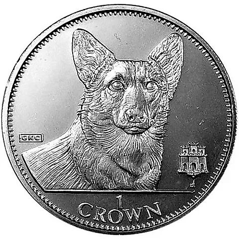 1 крона 1991, корги [Гибралтар] Proof — 1