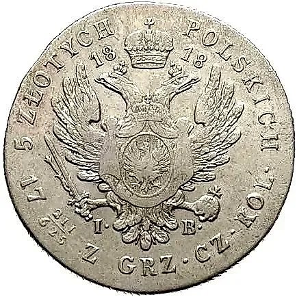 5 Zlotych 1818, IB — 1