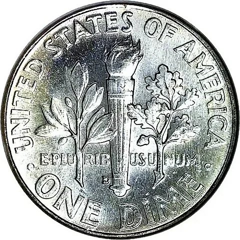 10 Cents 1962, D, Mint Mark "D" - Denver [USA] — 1