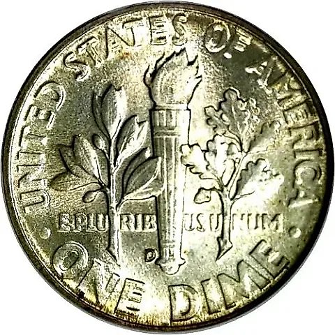 10 Cents 1950, D, Mint Mark "D" - Denver [USA] — 1