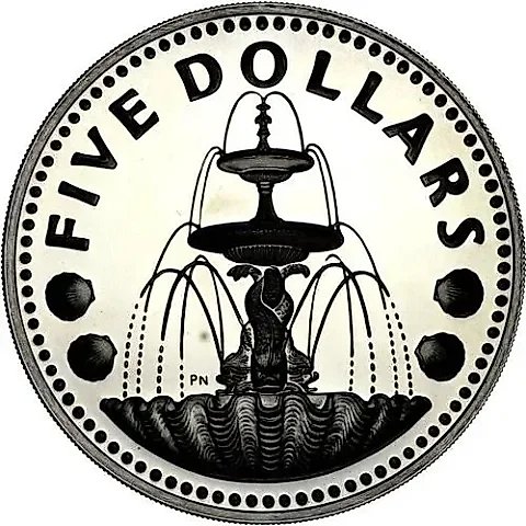 5 Dollars 1974 [Barbados] Proof — 1