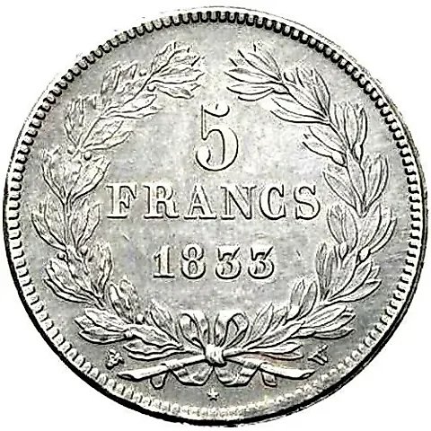 5 Francs 1833 [France] — 1