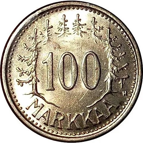 100 марок 1956, H [Финляндия] — 1