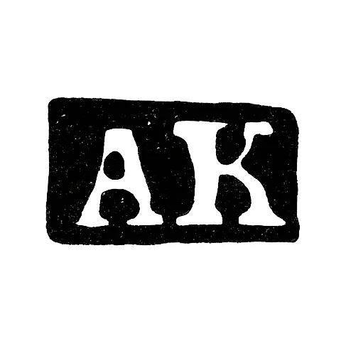 Клеймо пробирного мастера Москвы - Кузьмин Анисим - инициалы "AK" - 1741-1752 гг.