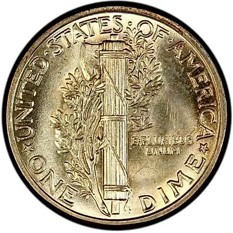 10 Cents 1945, No Mint Mark [USA] — 1