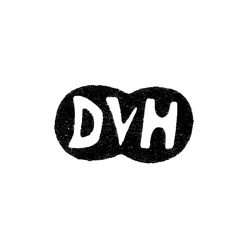 Клеймо мастера Хефкен Даниель Ульрих - Рига - инициалы "DVH" - 1711-1738 гг.