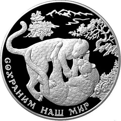 25 рублей 2011, ММД, леопард Proof — 1