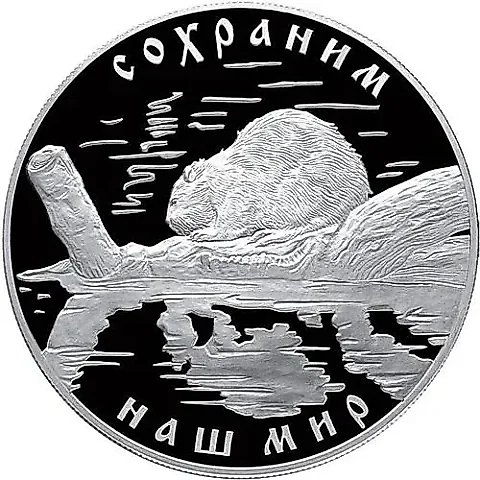 25 рублей 2008, СПМД, бобр Proof — 1