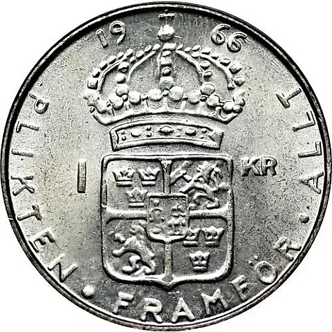 1 Krona 1966, U [Sweden] — 1