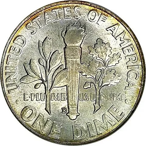 10 центов 1953, D, знак монетного двора "D" - Денвер [США] — 1