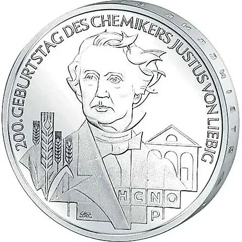 10 евро 2003, J, Юстус фон Либих [Германия] — 1