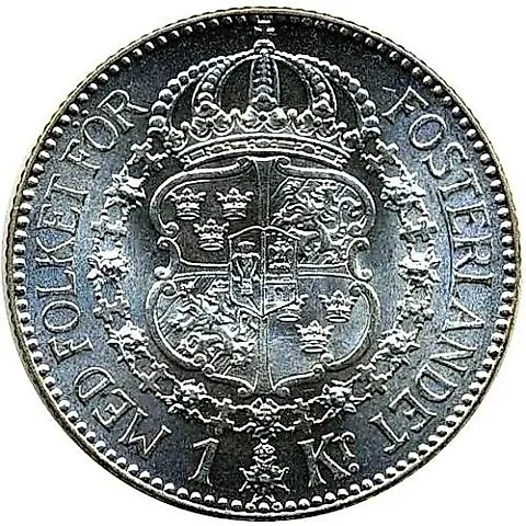 1 крона 1924, написание даты "1.9.2.4" [Швеция] — 1