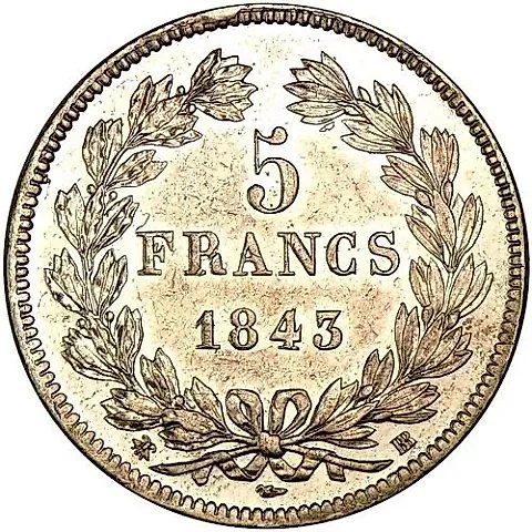 5 Francs 1843 [France] — 1