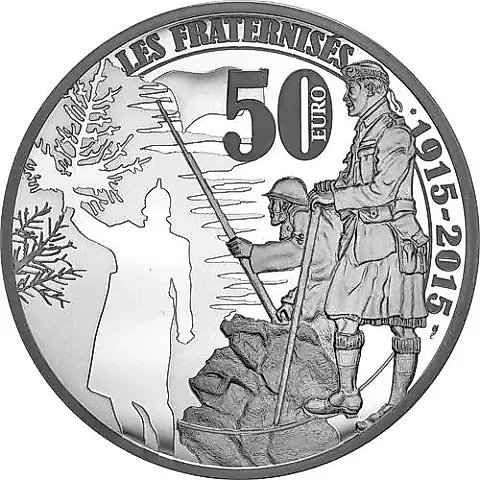 50 евро 2015, рождественское перемирие, Серебро [Франция] — 1