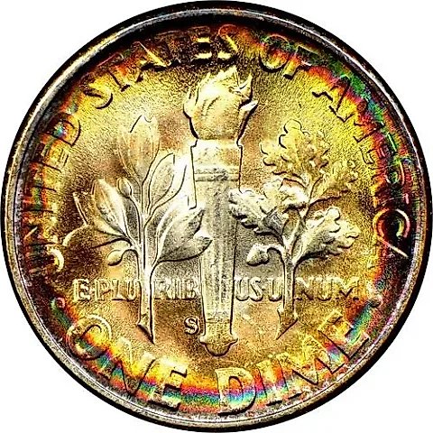 10 центов 1949, S, знак монетного двора "S" - Сан-Франциско [США] — 1