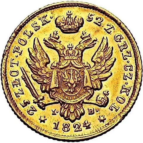 25 Zlotych 1824, IB — 1