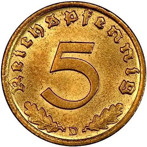 5 рейхспфеннигов 1939 [Германия / Третий рейх] — 1